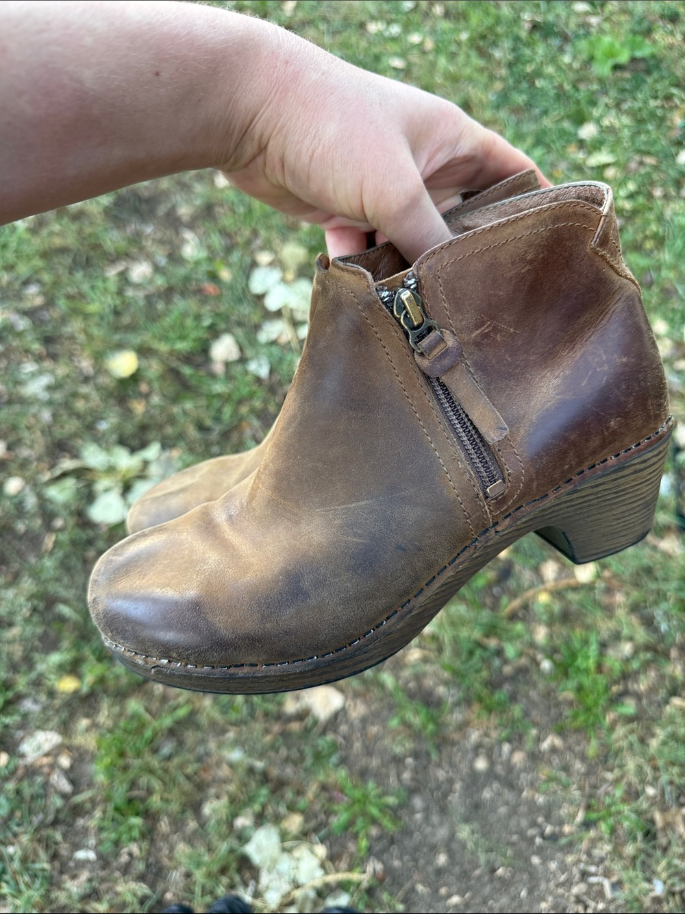 Dansko distressed booties